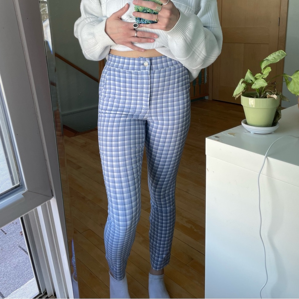 Hollister Light Blue Plaid Pants